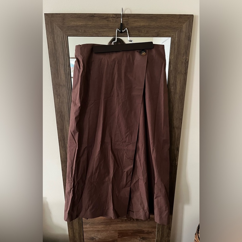 Abercrombie & Fitch Brown Wrap Skirt Medium Tall